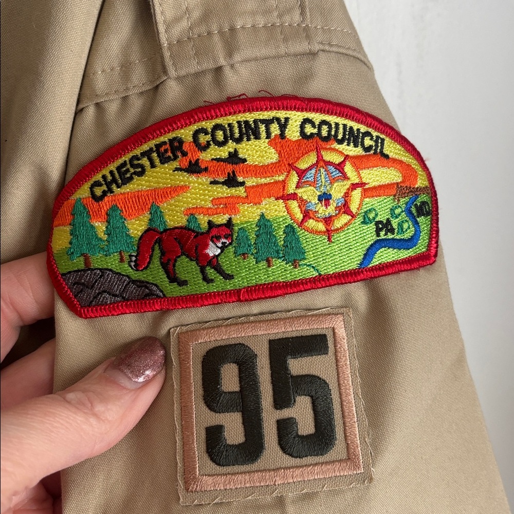 BSA | Tan Boy Scouts of America Shirt with Patches Sz XL - Picture 10 of 17